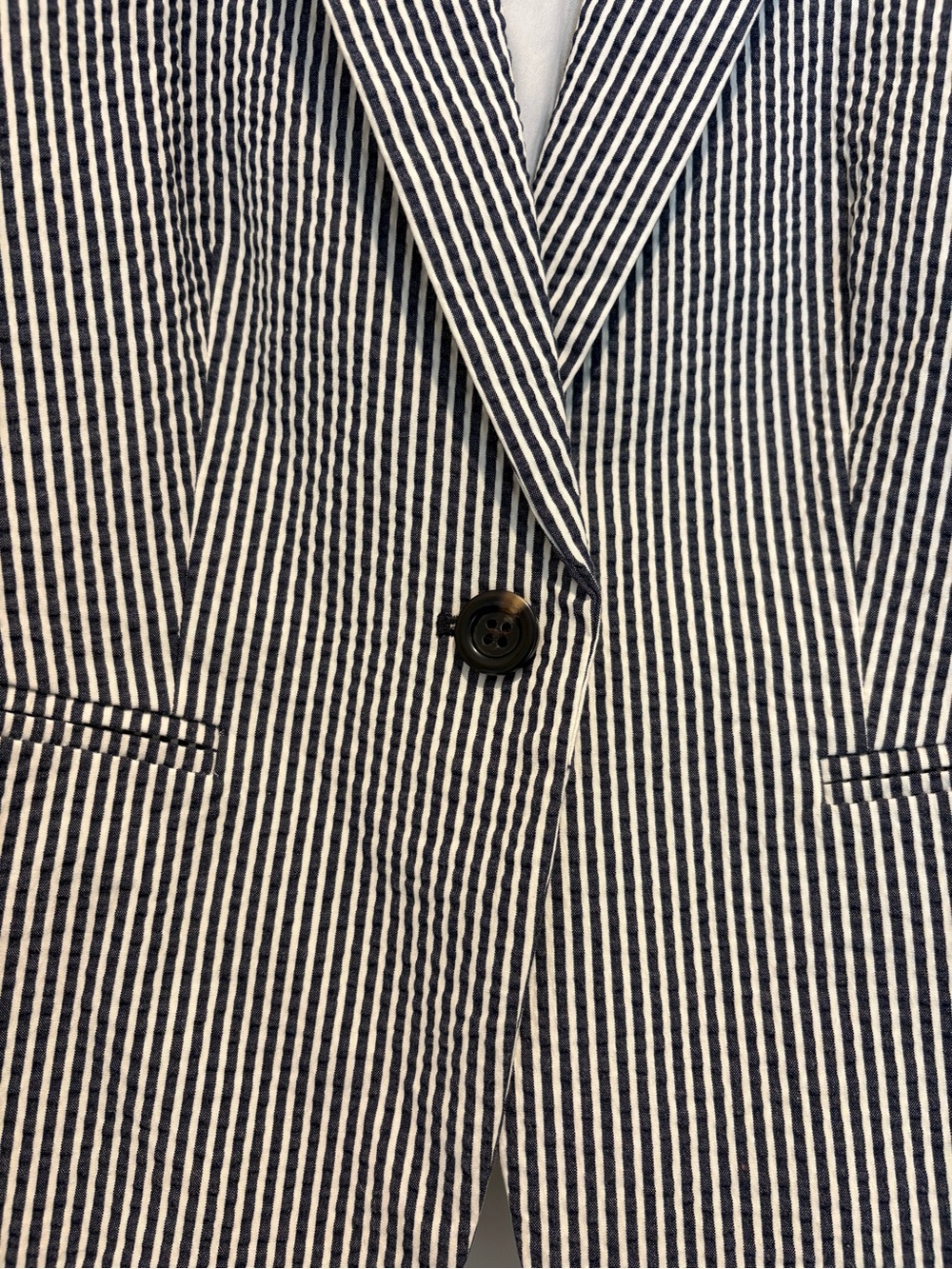 Ann Taylor Navy & White Striped Blazer - Picture 2 of 6